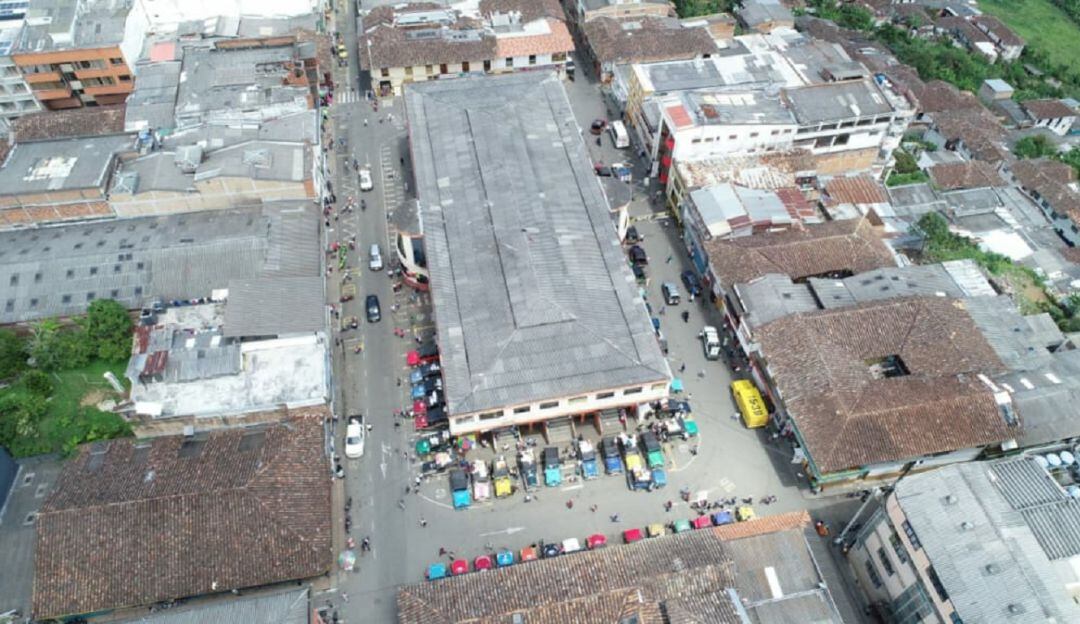 Sector de la Plaza de Mercado de Anserma.