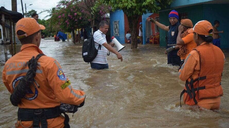 Las fuertes precipitaciones provocaron la creciente súbita del río Fundación en el norte del Magdalena. Foto: Alcaldía de Aracataca y Defensa Civil