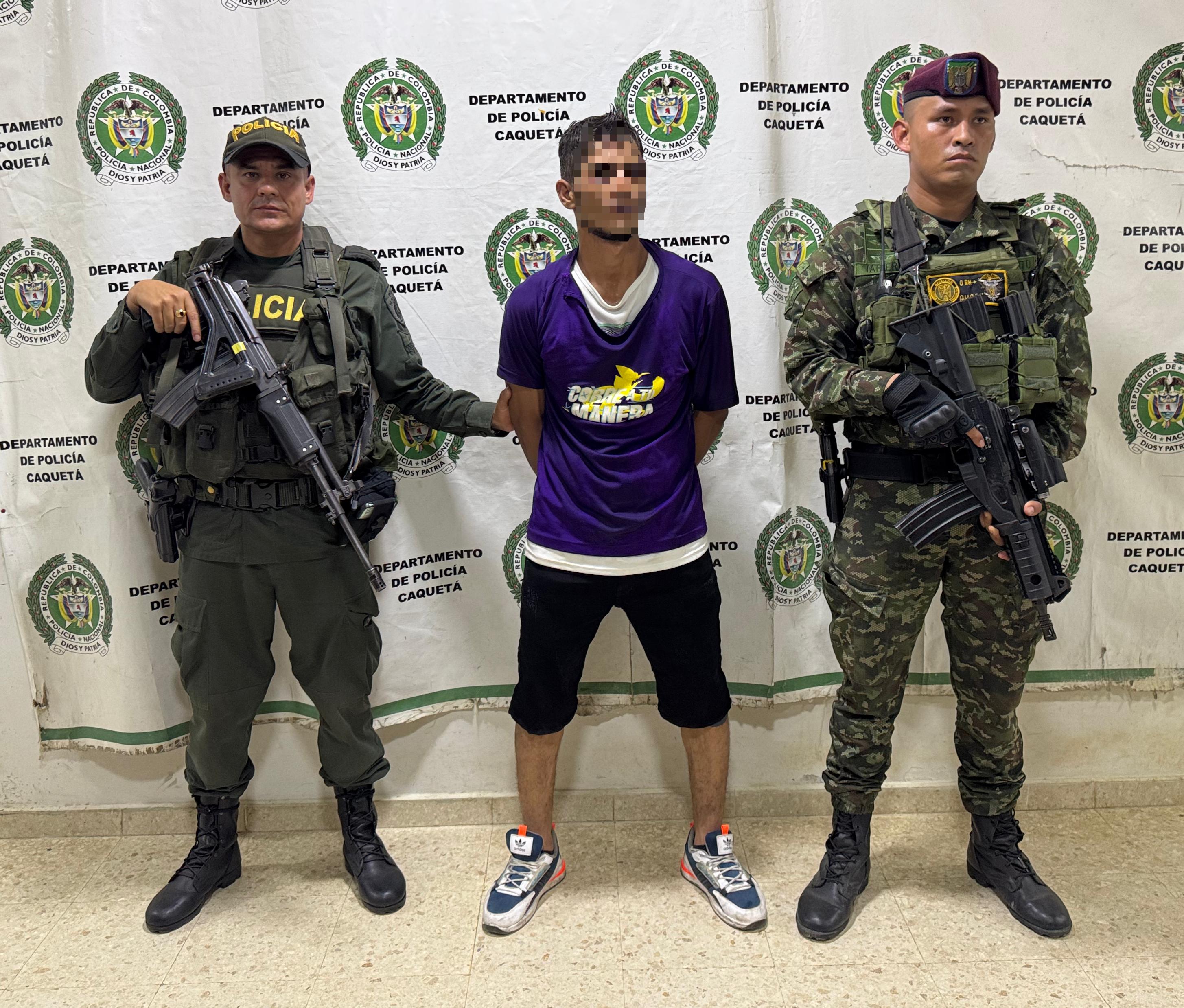 Señalado de raptar a una niña de 12 años en Andes, Antioquia. Foto Policía Caquetá.