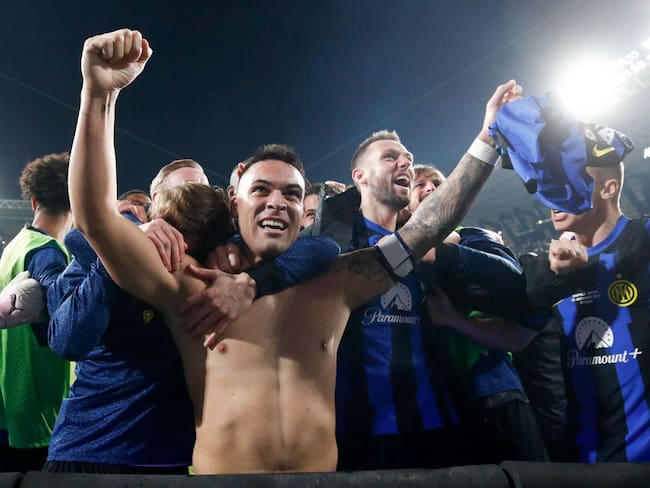 Lautaro Martínez le da la victoria al Inter de Milán en la final de la Supercopa de Italia / Getty Images