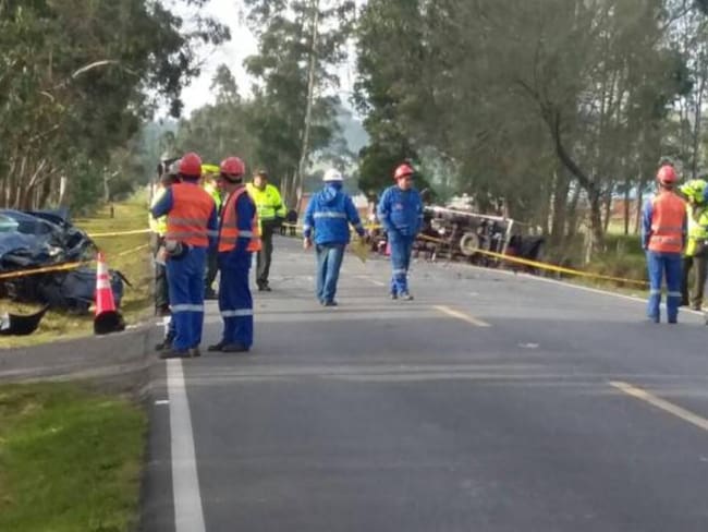 Un microsueño provocó accidente que dejó un herido en la vía Tunja-Paipa