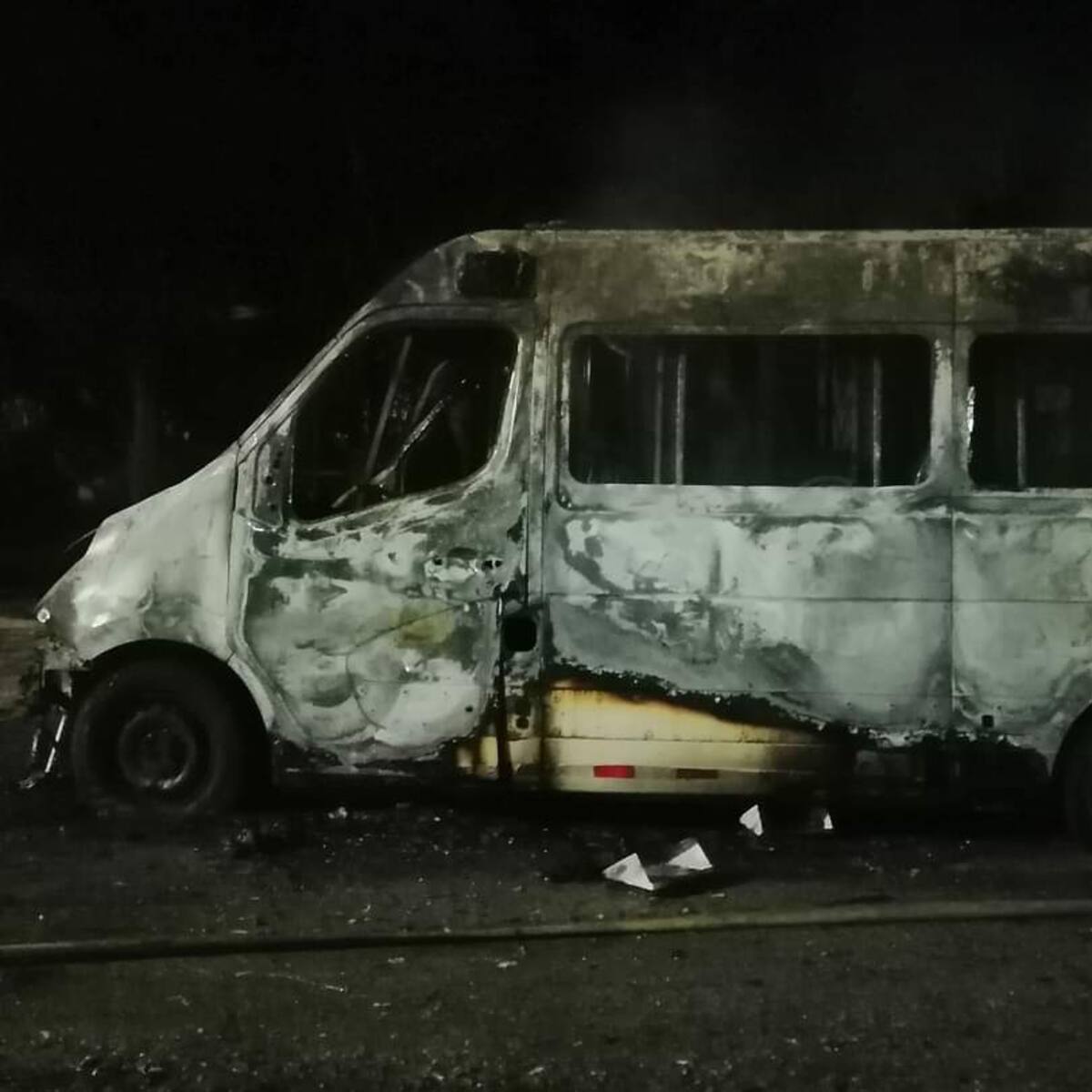 Ambulancia fue incinerada en el municipio de Hobo, Huila