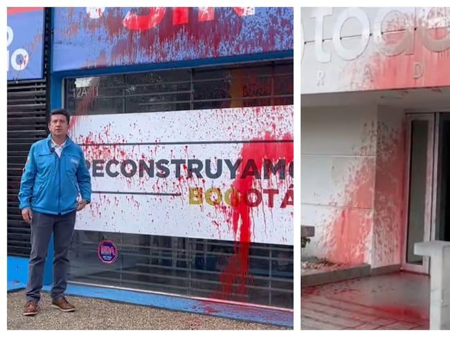 Vandalizan sede de campaña de Diego Molano y edificio de Radio Todelar en Bogotá