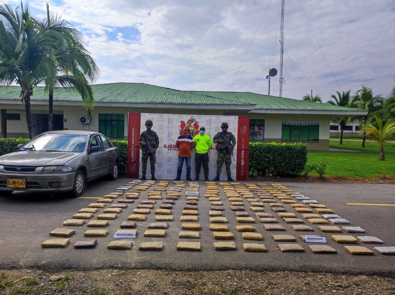 En Santana, Putumayo 90 kilos de marihuana incautados