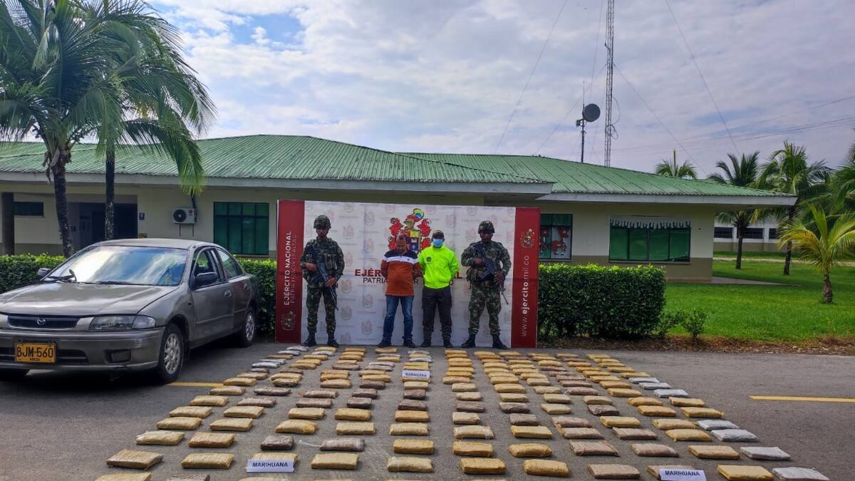 En Santana, Putumayo 90 kilos de marihuana incautados