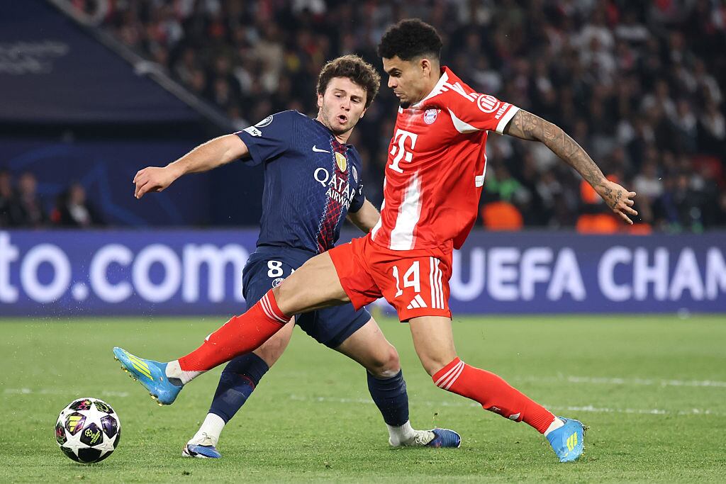 Luis Díaz en la semifinal ida de la Champions League / Getty Images