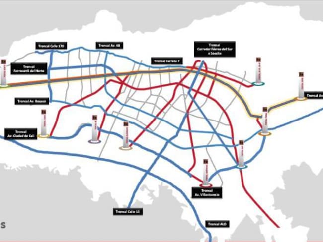 Bogotá tendrá ocho nuevas troncales de Transmilenio