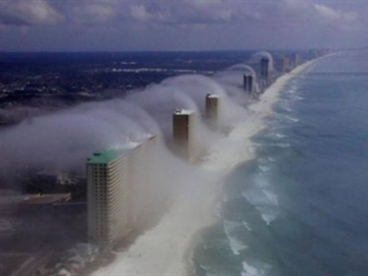 Fotos tomadas desde el aire muestran 'tsunami' de nubes sobre edificios de EEUU