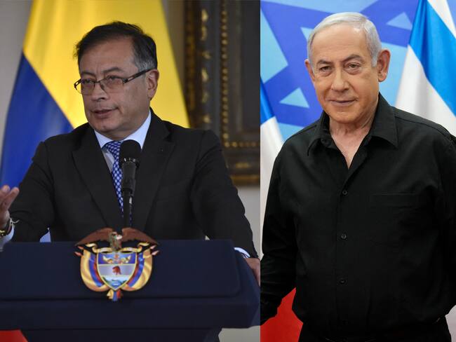 Presidente de Colombia, Gustavo Petro, y el primer ministro israelí Benjamin Netanyahu.