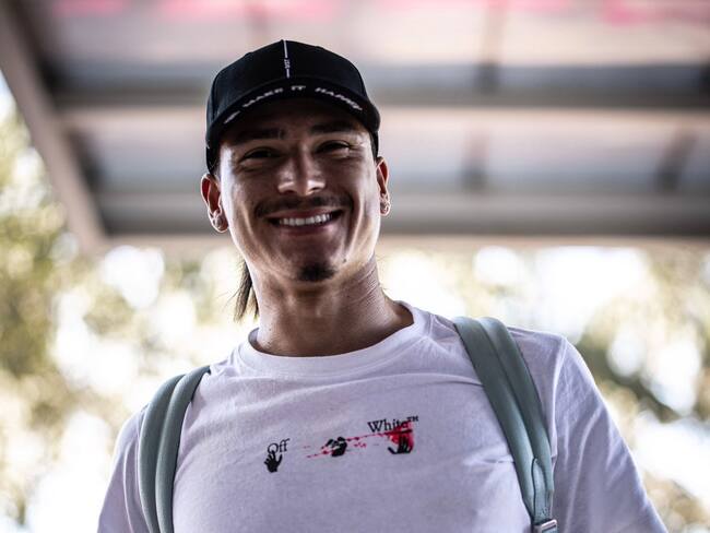 Darwin Núñez en su llegada a la concentración de Uruguay en Barranquilla / Twitter: @Uruguay