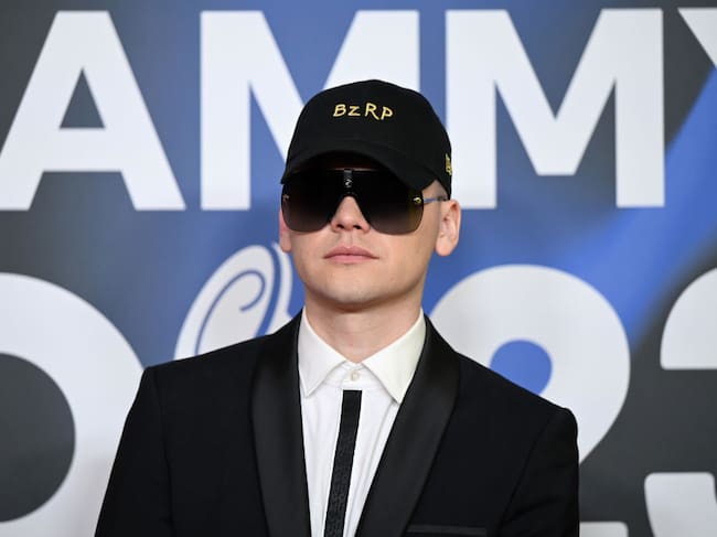 SEVILLE, SPAIN - NOVEMBER 16: Bizarrap poses with the awards for Song of the year, Best pop song and Best urban song during The 24th Annual Latin Grammy Awards on November 16, 2023 in Seville, Spain. (Photo by Borja B. Hojas/Getty Images for Latin Recording Academy)