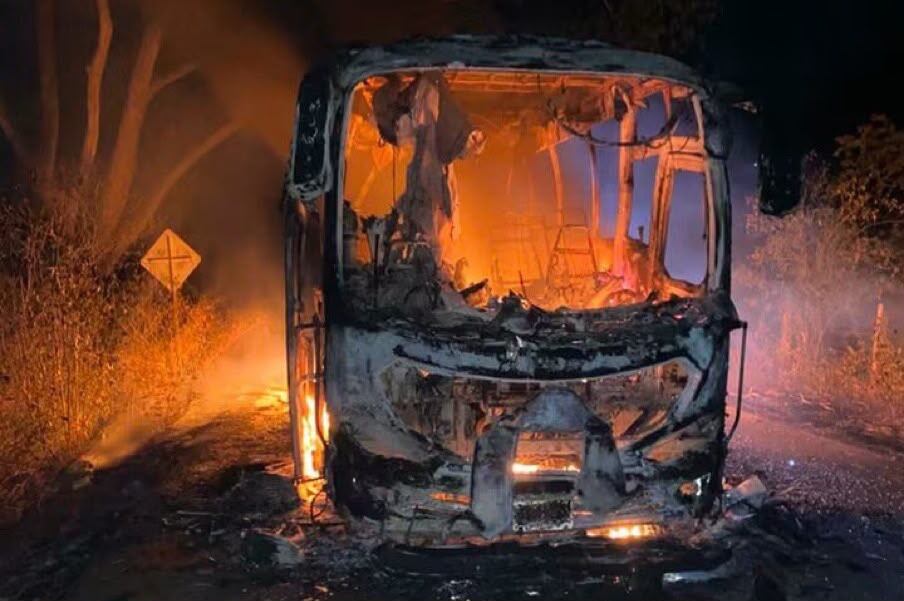 Cointrasur suspende servicio tras incineración de uno de sus buses en el sur del Tolima. Foto: suministrada.