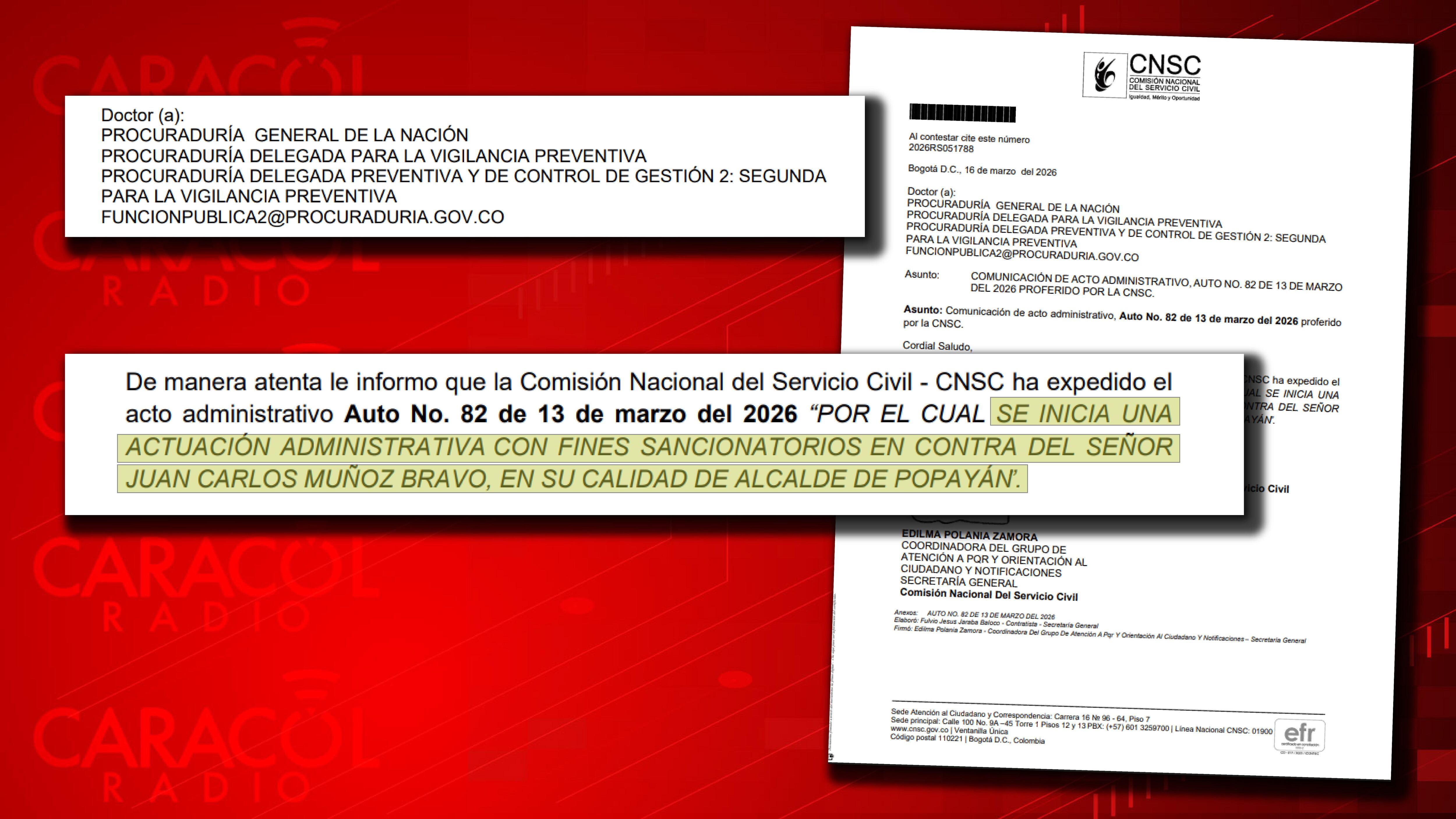 El proceso sancionatorio en contra del alcalde de Popayán, Juan Carlos Muñoz.