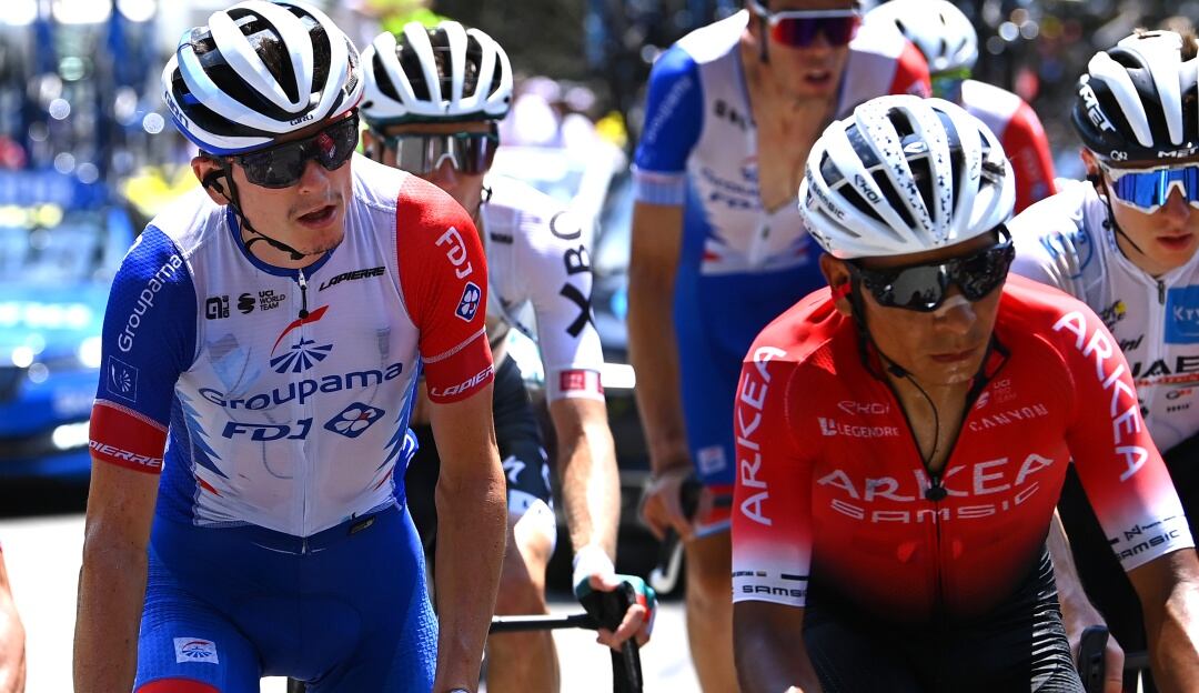 David Gaudú y Nairo Quintana durante el pasado Tour de Francia.