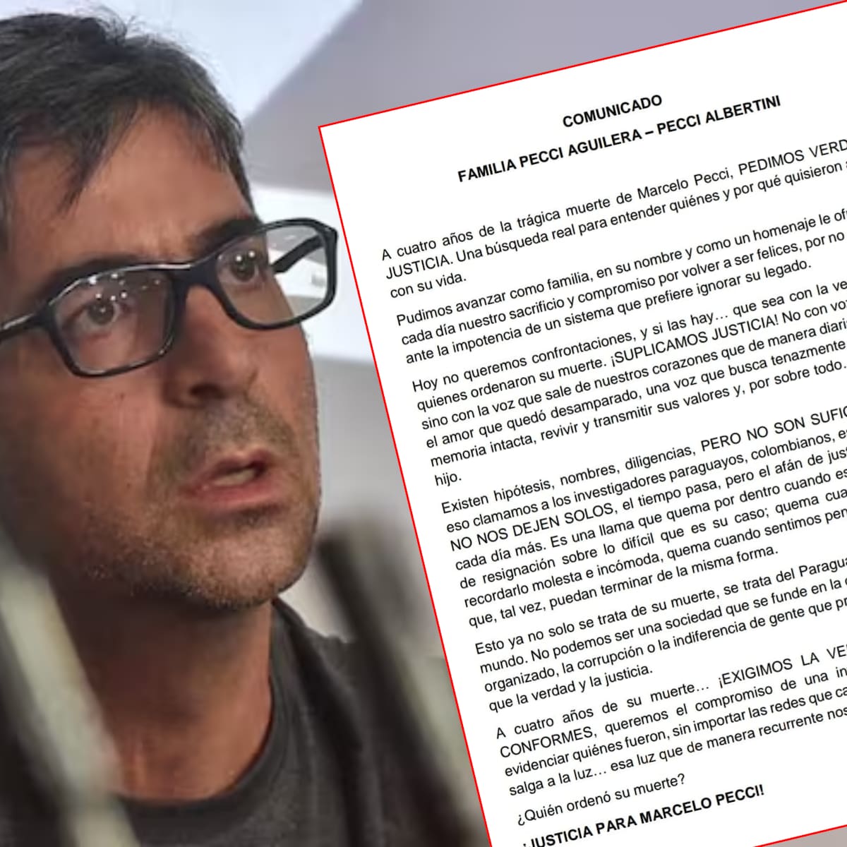 Caso Marcelo Pecci: tras cuatro años del asesinato, familia exige respuestas