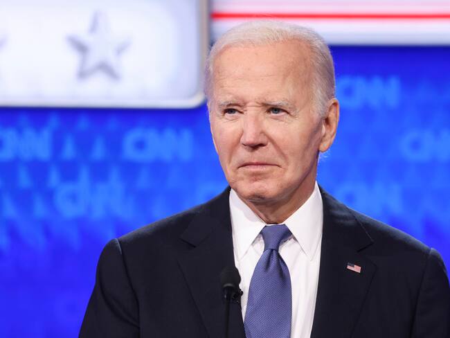 Atlanta (United States), 28/06/2024.- US President Joe Biden participates in the first 2024 presidential election debate at CNN Atlanta studios in Atlanta, Georgia, USA, 27 June 2024. The first 2024 presidential election debate is hosted by CNN. EFE/EPA/MICHAEL REYNOLDS