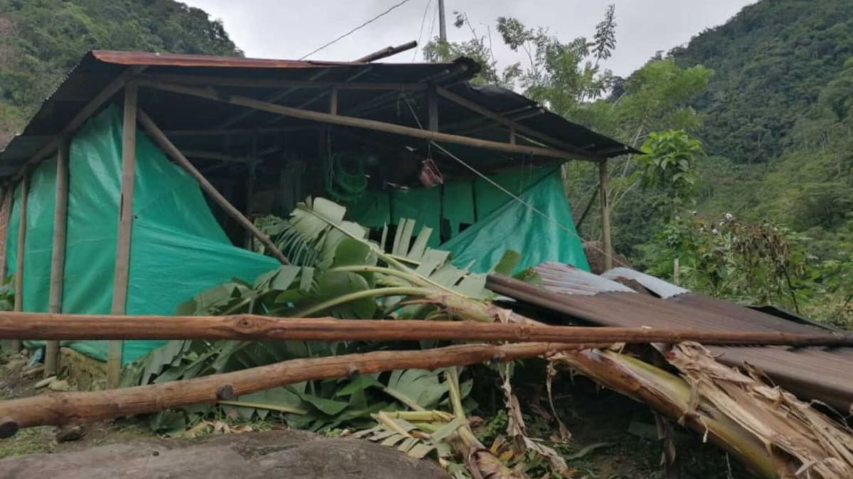 Damnificados por vendaval en Risaralda repararon sus casas con plástico