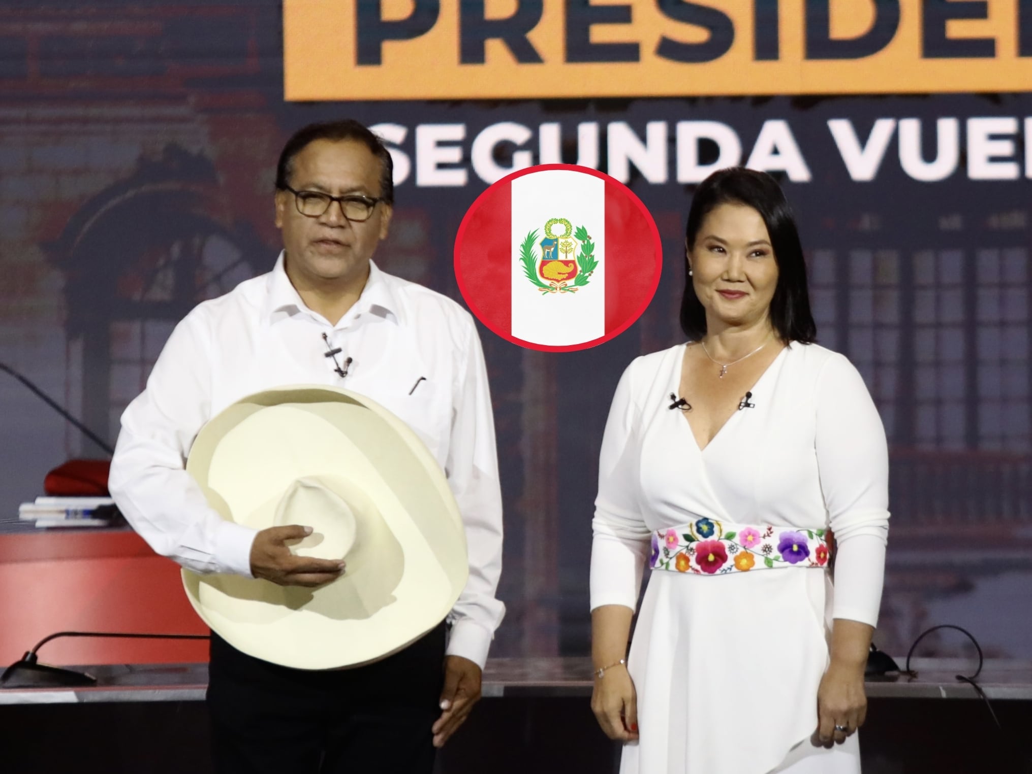 Los candidatos de la segunda vuelta presidencial de Perú en 2026, Roberto Sánchez y Keiko Fujimori (Crédito: Klebher Vasquez/Anadolu via Getty Images)