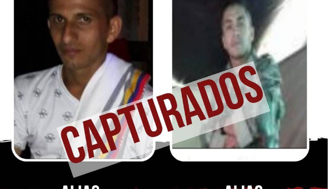 Foto: Gobierno Nacional-Fabio González, alias “Loco Ferney” y Cristian Castañeda, alias “Pescador”