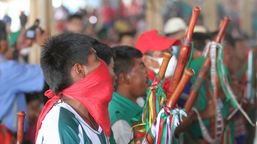 Las comunidades que permanecen en esa zona desde hace tres meses, indicaron que resistirán, pues se trata del ejercicio que denominan “liberación de la madre tierra”. Foto: Colprensa