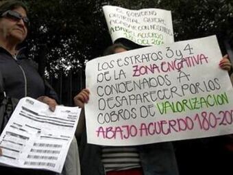 Protesta por valorización. Foto: Colprensa.