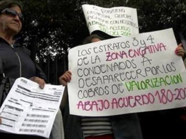 Protesta por valorización. Foto: Colprensa.