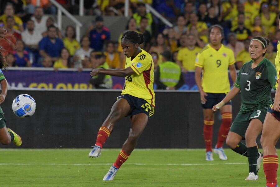 CALI. 11 de julio de 2022. La Selección Colombia Femenina de Mayores derrotó 3-0 a su similar de Bolivia en el estadio Pascual Guerrero, en la segunda fecha del grupo A de la Copa América 2022. (Colprensa-El País)