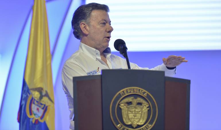 El presidente Juan Manuel Santos, durante su discurso en Barranquilla.