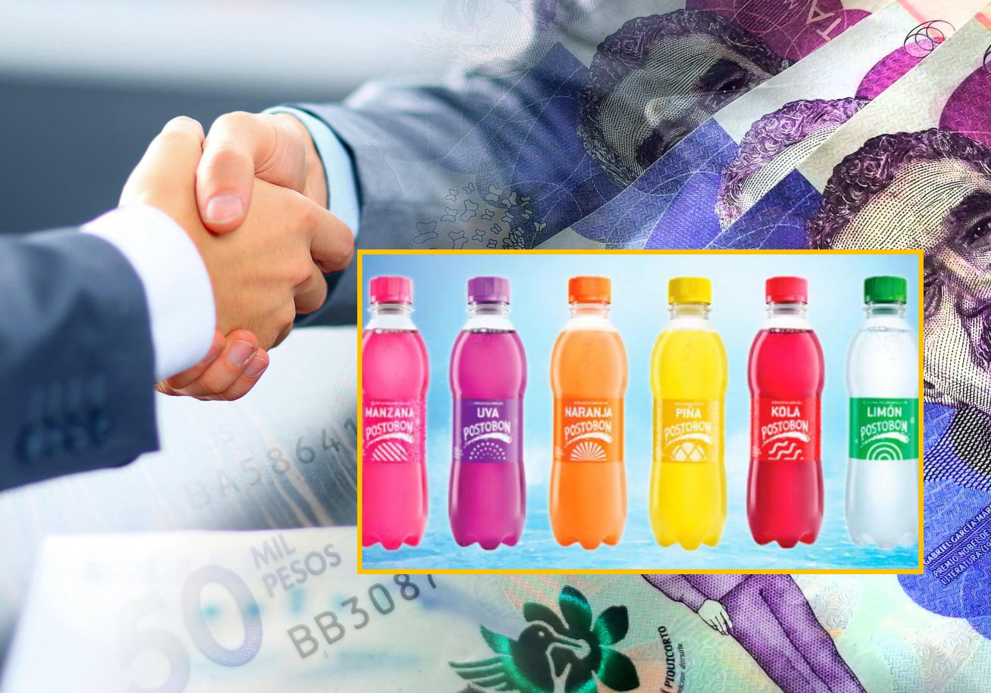 Gaseosas Postobón e imagen de referencia. Fotos: Postobón / Getty Images