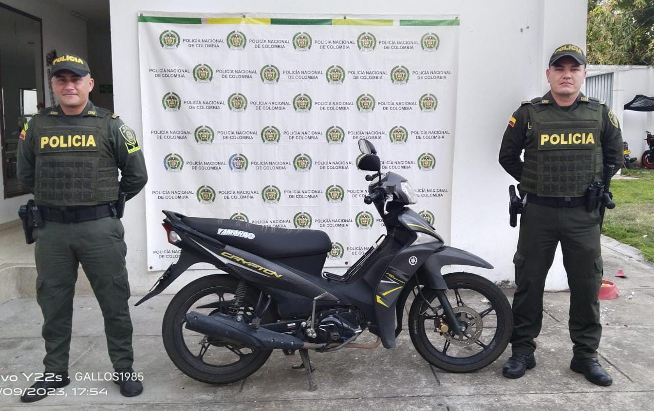 La motocicleta recuperada esta avaluada en casi 6 millones de pesos.