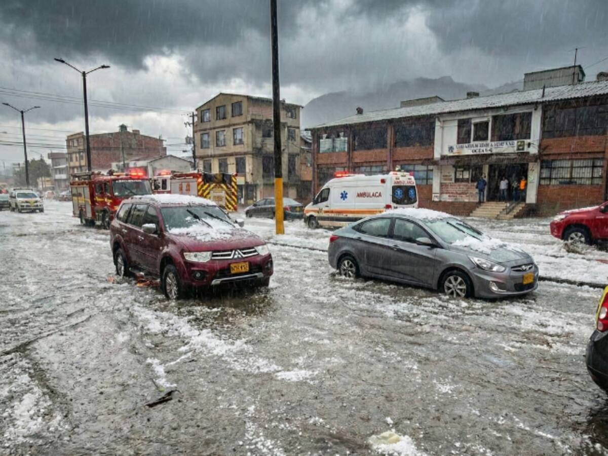 Emergencia en La Calera por fuerte aguacero con granizo que causó inundaciones en varios sectores