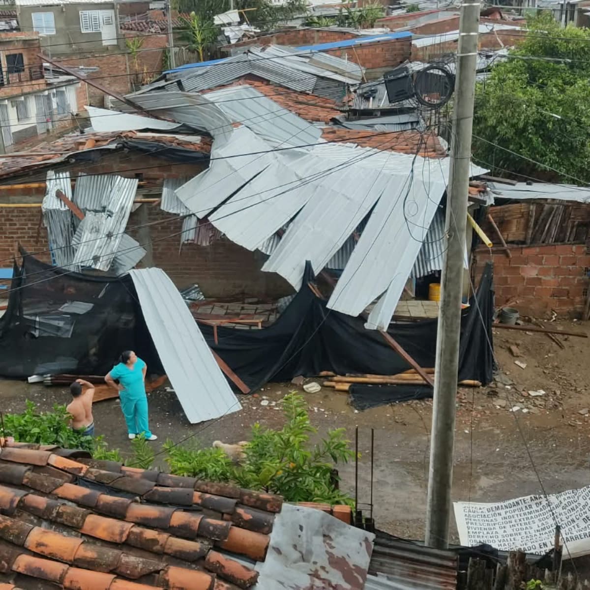 Vendaval golpeó a Obando, Valle: Más de 20 viviendas quedaron sin techo