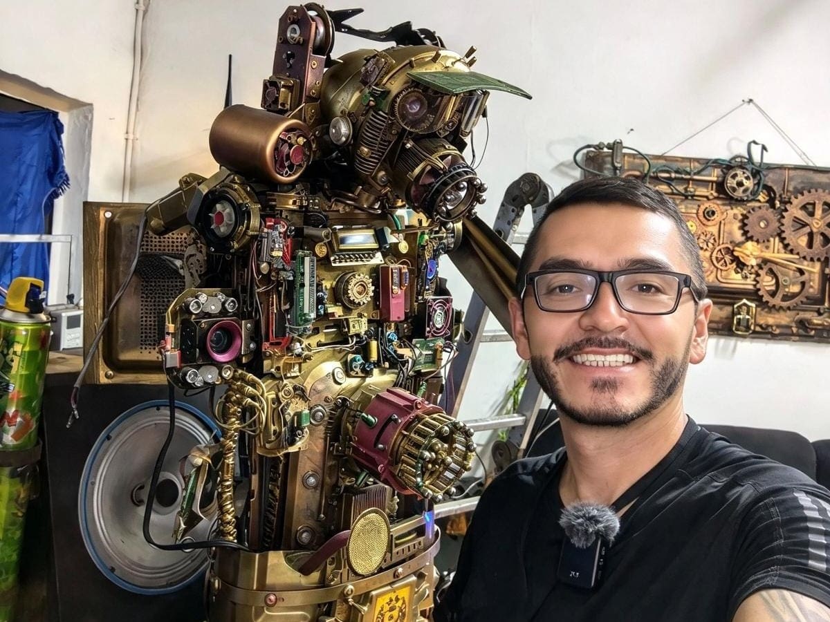 Pavel Silva, el artista que convierte residuos electrónicos en obras de arte en Neiva