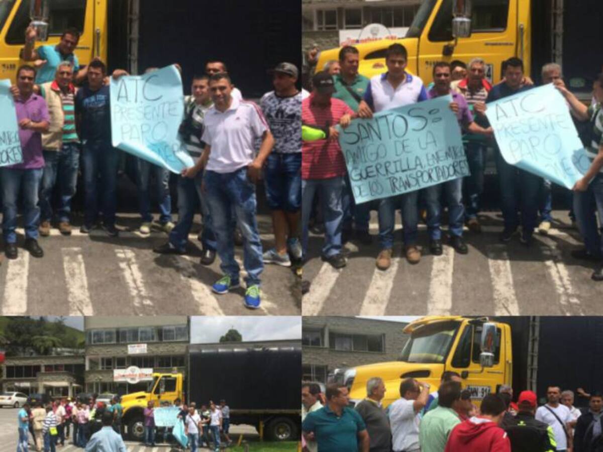 Camioneros de Manizales le expresaron su inconformismo al presidente Santos