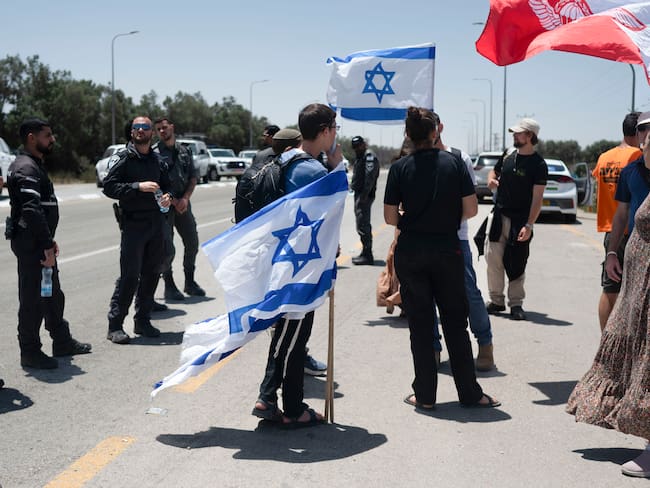 YATED, 21/05/2025. Frontera en la Franja de Gaza, protestas por ayuda humanitaria. EFE/ Magda Gibelli