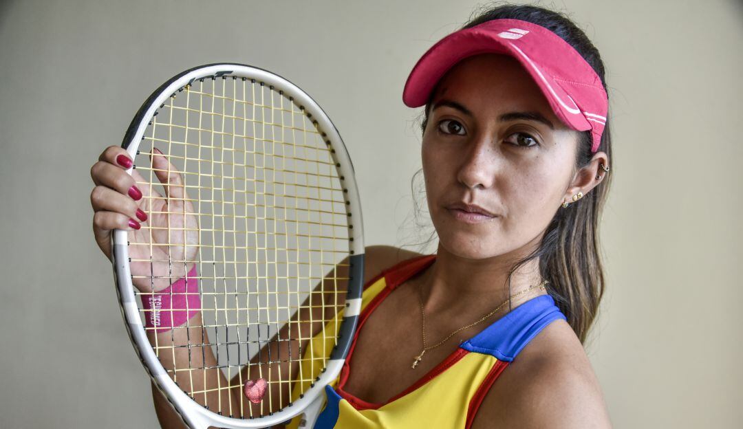 María Angélica Bernal, tenista en silla de ruedas bogotana.