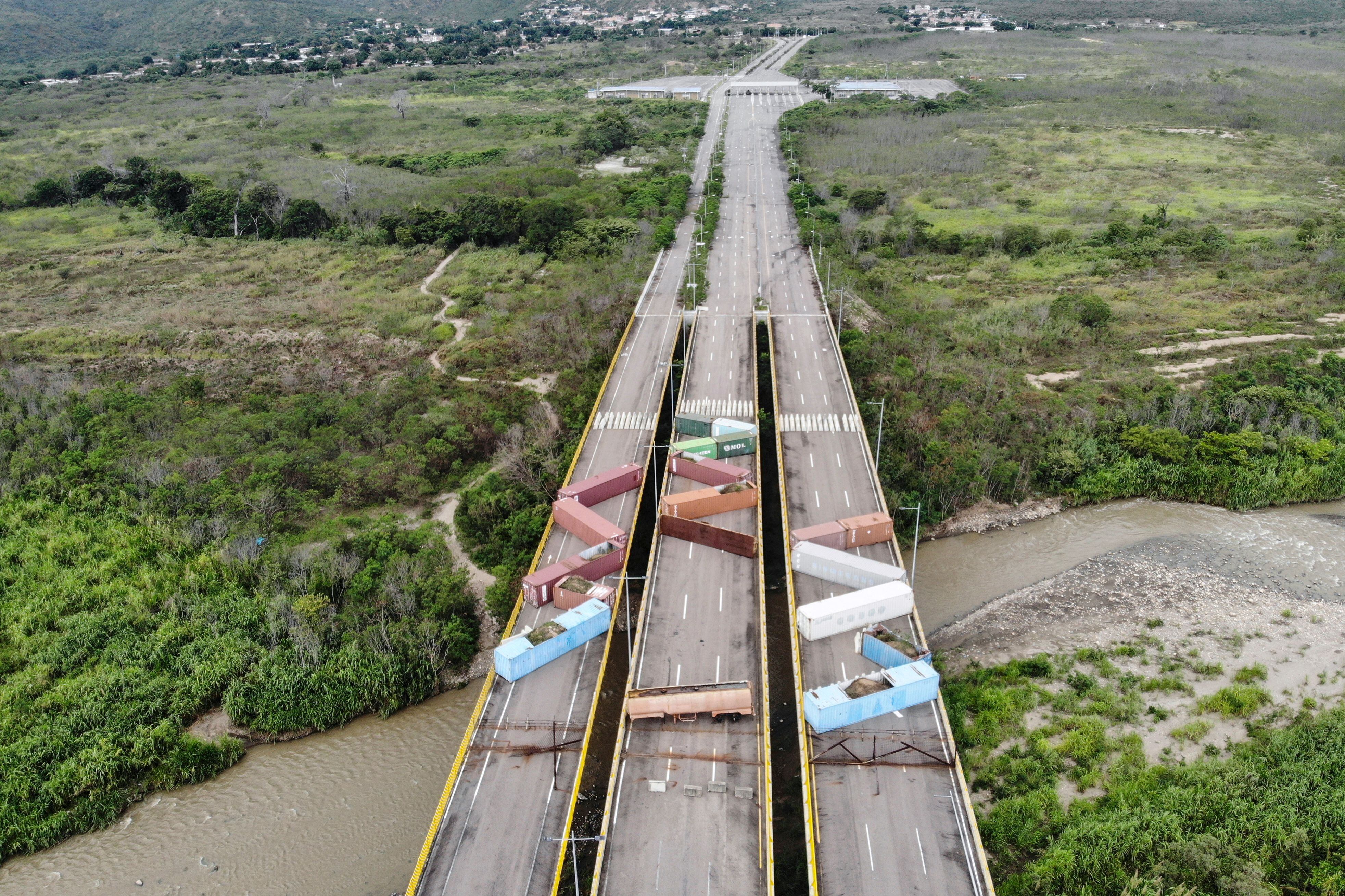 Puente internacional de Tienditas, frontera entre Colombia y Venezuela. Foto: Edinson Estupiñán / AFP via Getty Images