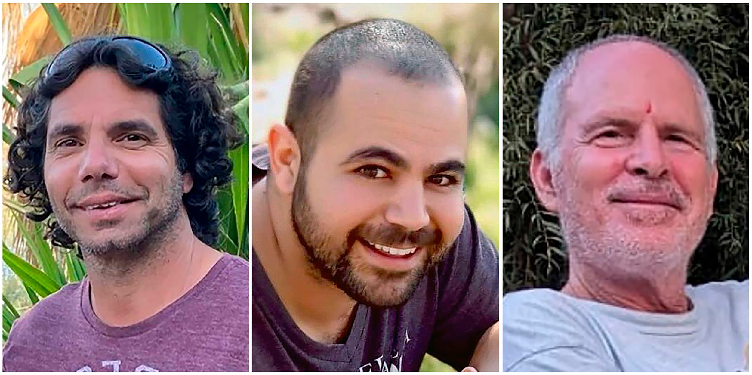 JERUSALÉN, 31/01/2025.- El portavoz de la Brigadas de al Qasam, Abu Obeida, (brazo armado de Hamás) anunció este viernes los nombres de los tres rehenes que serán liberados mañana, sábado, en Gaza en un nuevo canje por presos palestinos como parte del acuerdo del alto el fuego. Se trata del rehén israelí Ofer Calderon (i), de 54 años; Keith Shmonsel (d), de 65 años y origen estadounidense y Yarden Bibas, el padre de los dos niños que quedan en cautiverio junto a su madre, Shiri Bibas, todos de origen argentino. La Oficina del primer ministro israelí, Benjamín Netanyahu, ha confirmado haber recibido la lista con los tres nombres y dijo que lo notificará a los familiares.EFE/ Foro de las familias de los rehenes - SOLO USO EDITORIAL/SOLO DISPONIBLE PARA ILUSTRAR LA NOTICIA QUE ACOMPAÑA (CRÉDITO OBLIGATORIO) -