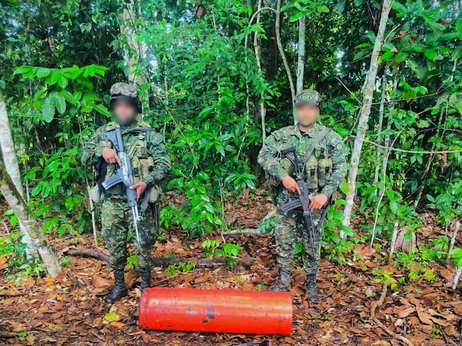 Ejército destruye dos artefactos explosivos improvisados en zona rural de Guaviare.(Foto: Ejército Nacional)