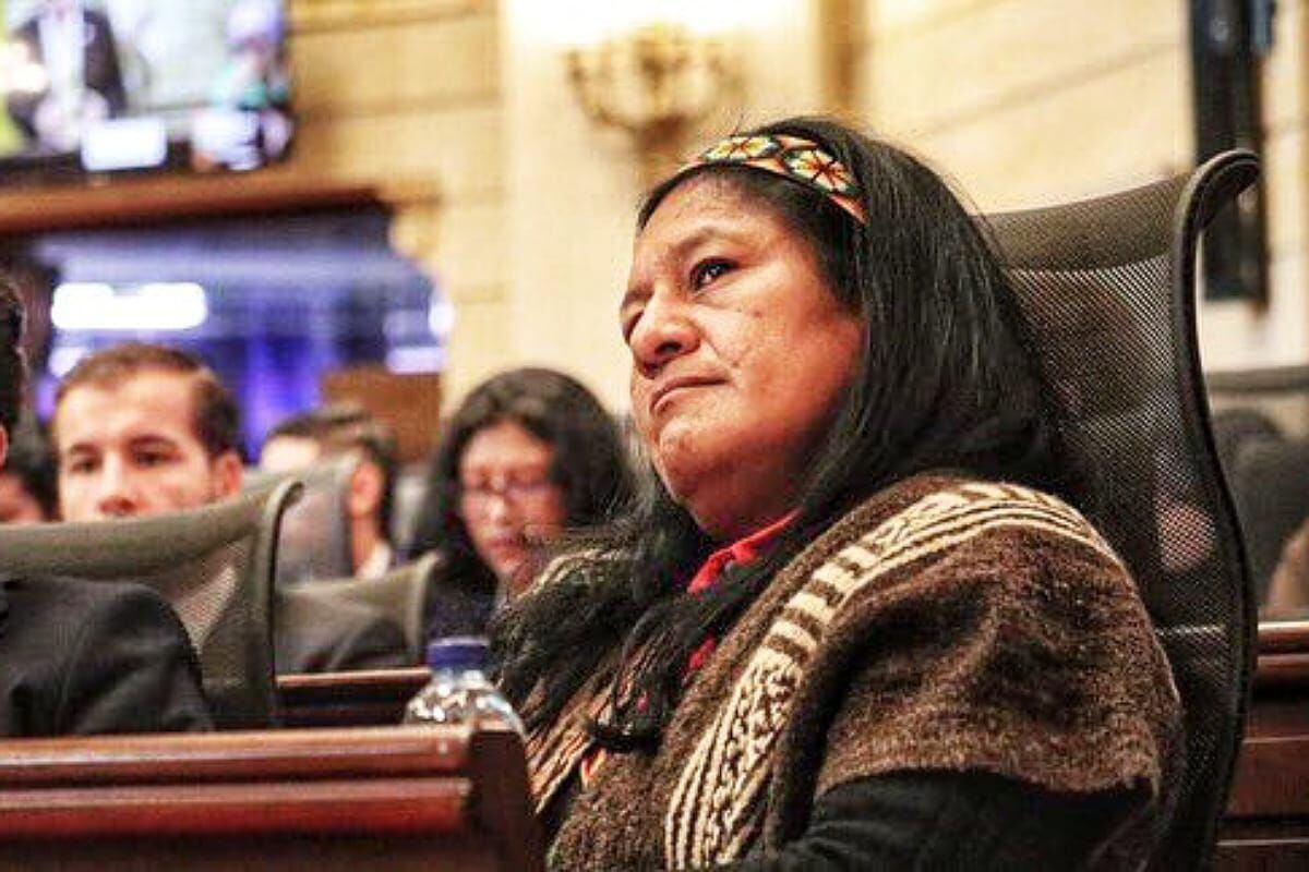 Senadora indígena Aida Quilcué, víctima de atentado ente Cauca y Huila. Crédito: Cric. 