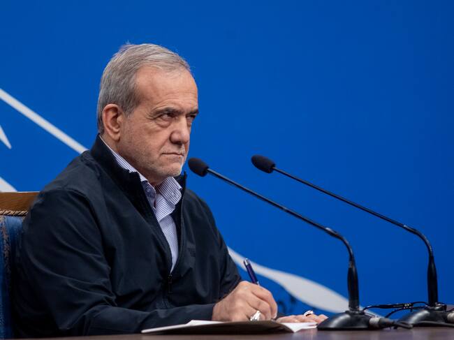 Presidente de Irán, Masoud Pezeshkian. FOTO: Majid Saeedi/Getty Images