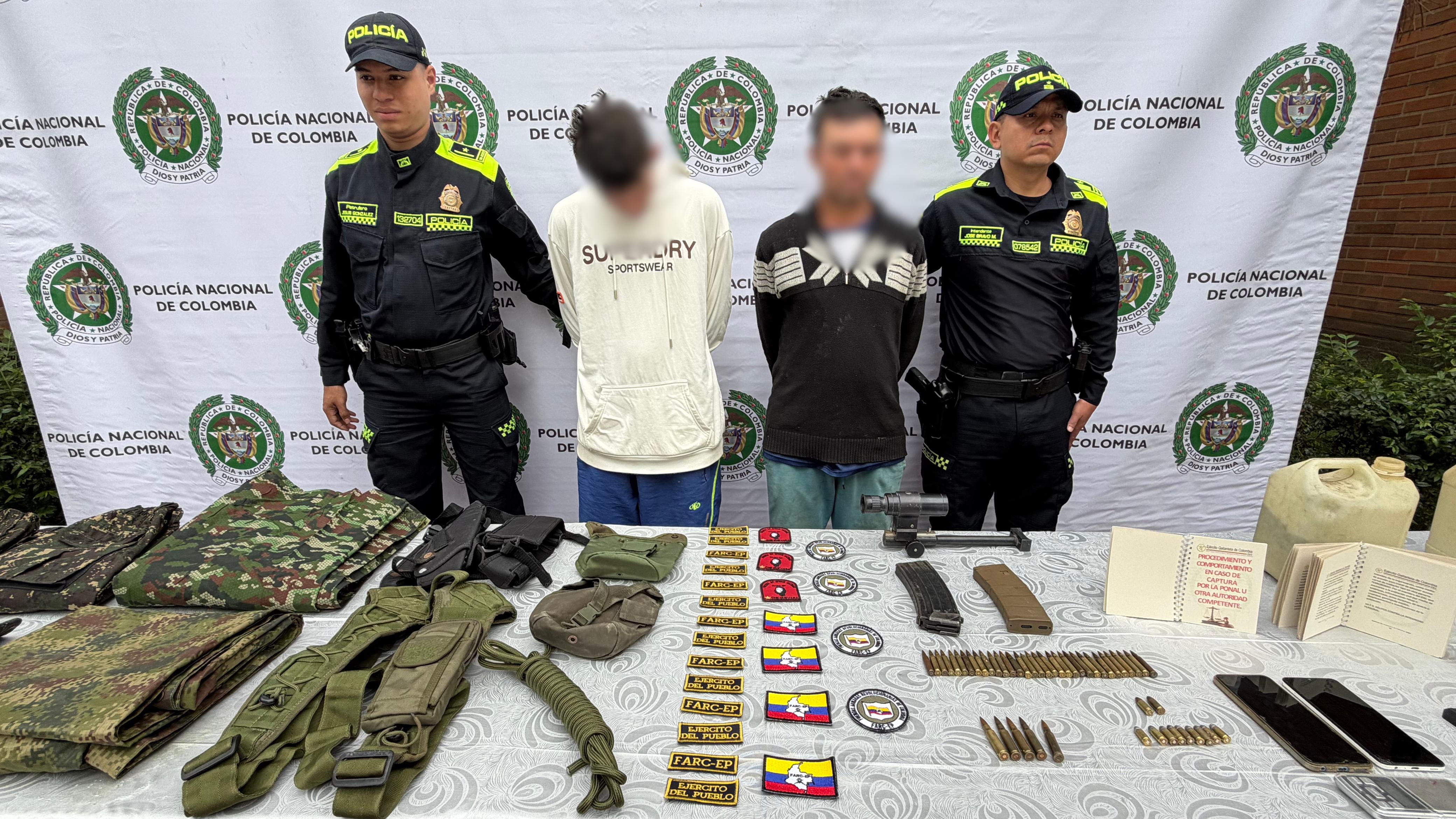 Captura de enlace de disidencias de las Farc en Medellín. Foto: Policía Meval.