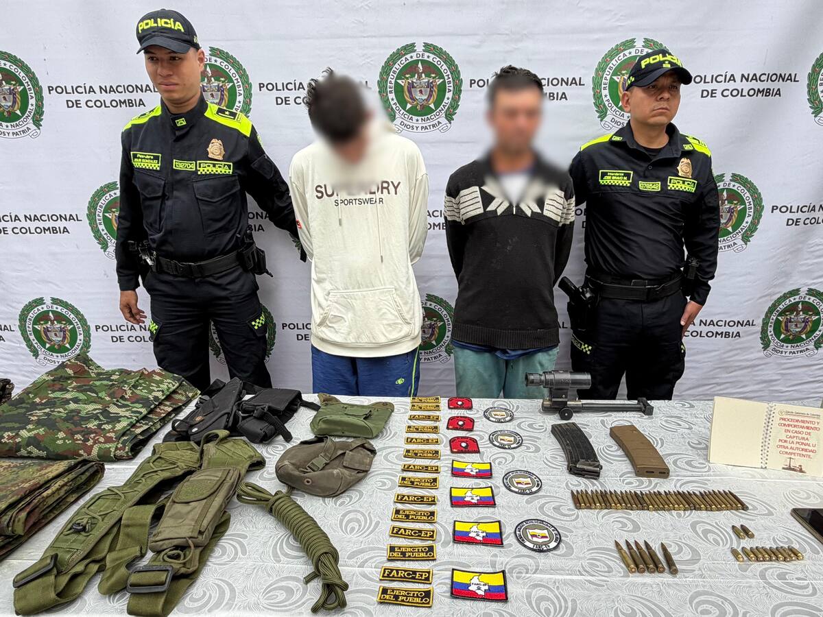 Capturan en Medellín a dos personas señaladas de abastecer al Frente 36 de las disidencias Farc