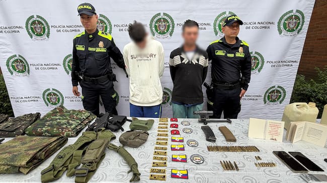 Captura de enlace de disidencias de las Farc en Medellín. Foto: Policía Meval.