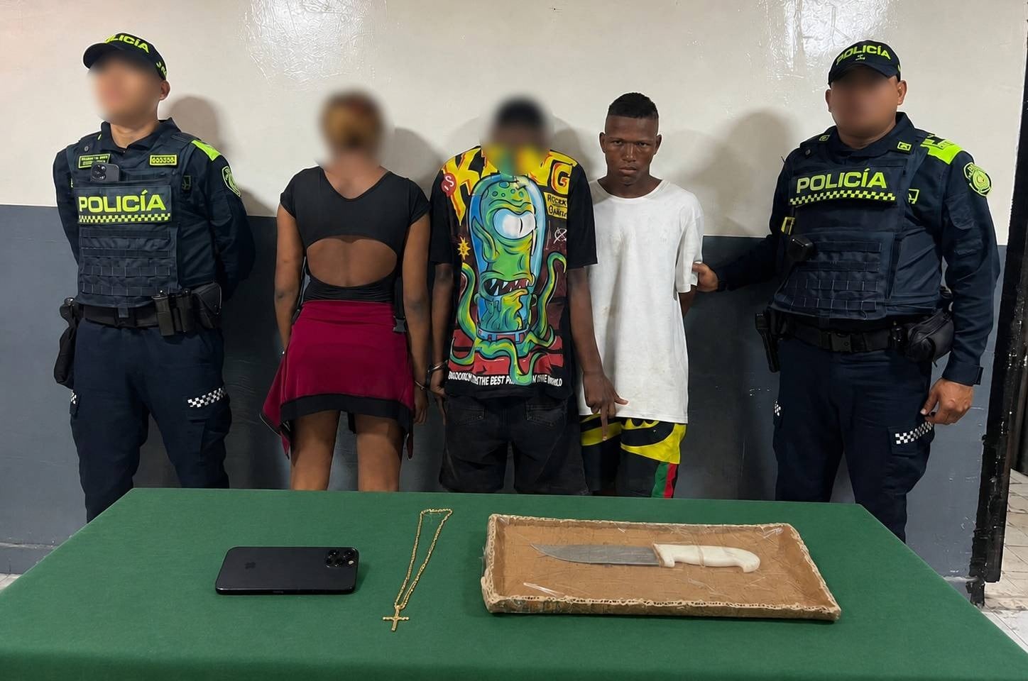 Capturados por hurtos. // Policía Metropolitana de Cartagena