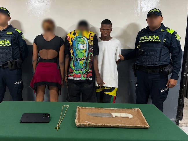 Capturados por hurtos. // Policía Metropolitana de Cartagena