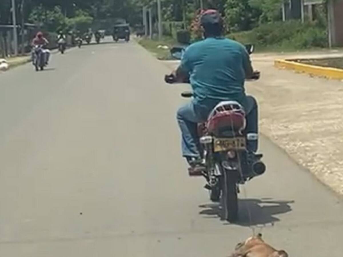Hombre arrastró a un perro mientras conducía su moto en Bolívar