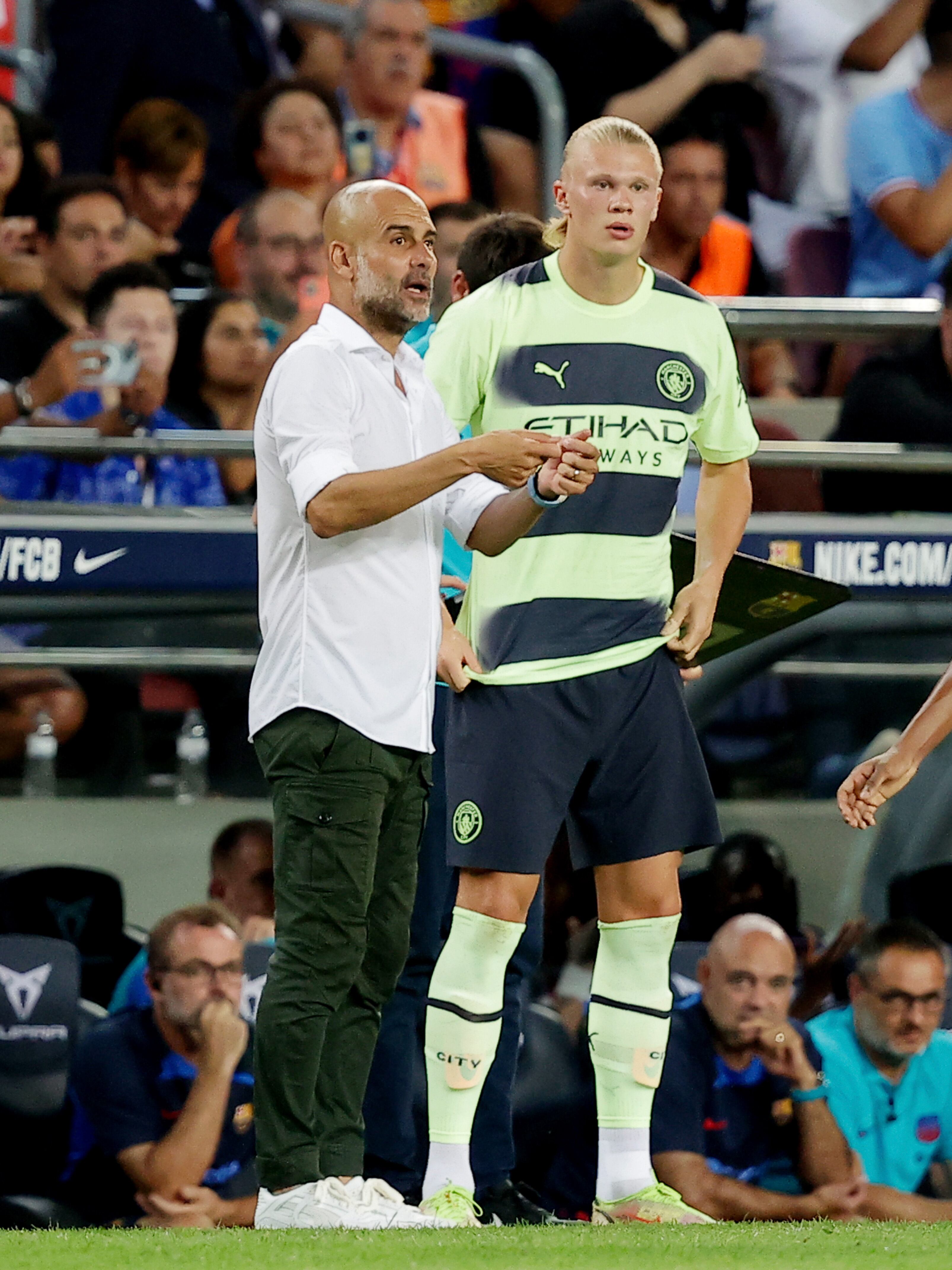 Erling Haaland fue elogiado por Pep Guardiola en Manchester City.