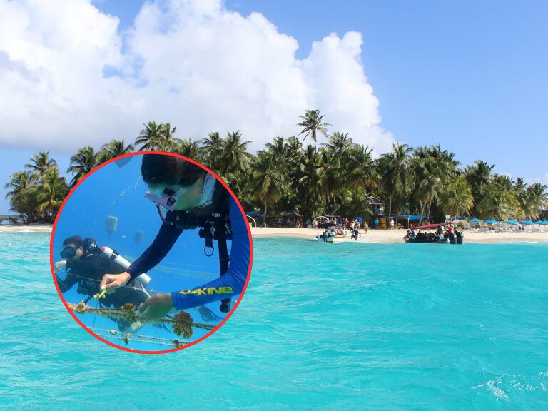 Mujer haciendo buceo / Isla San Andrés (Paradis de Colors y Getty Images)