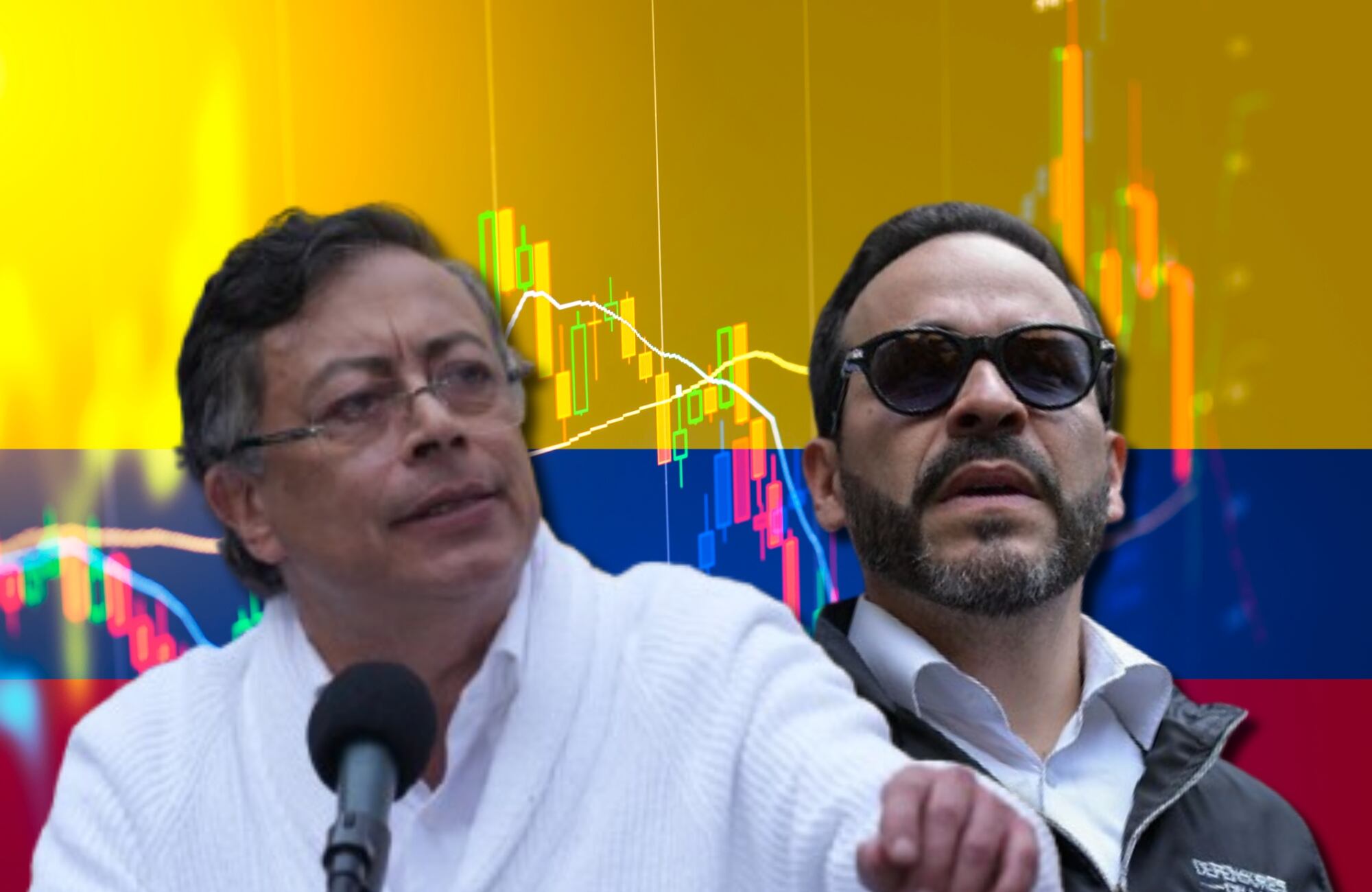 Bandera Colombia, Gustavo Petro y Abelardo de la Espriella. Fotos: Getty Images /  (Photo by Juancho Torres/Anadolu via Getty Images) / (Photo by: Camilo Erasso/Long Visual Press/Universal Images Group via Getty Images)